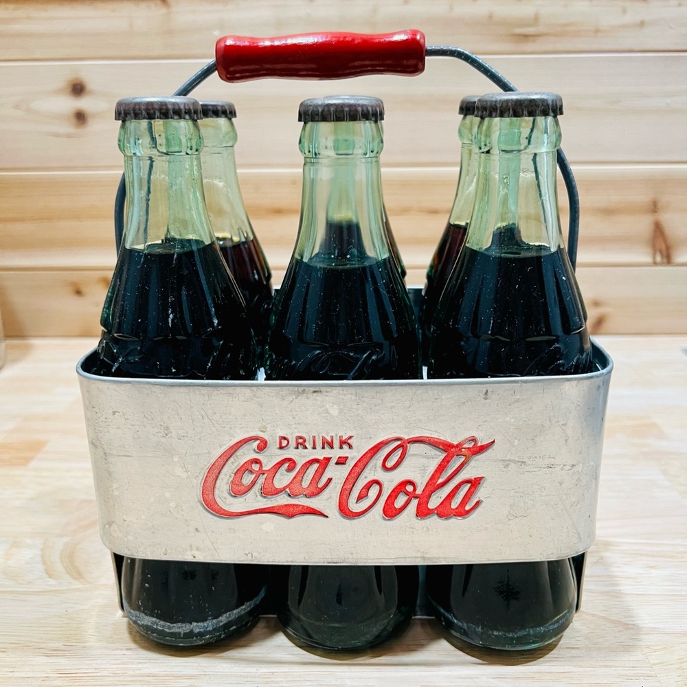 Vintage Coca-Cola Bottles with Carrier